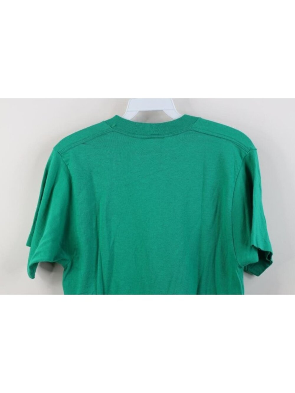 Vtg 70s 80s Streetwear Mens Medium Blank Cotton Pocket T-Shirt Kelly Green USA - Picture 11 of 12